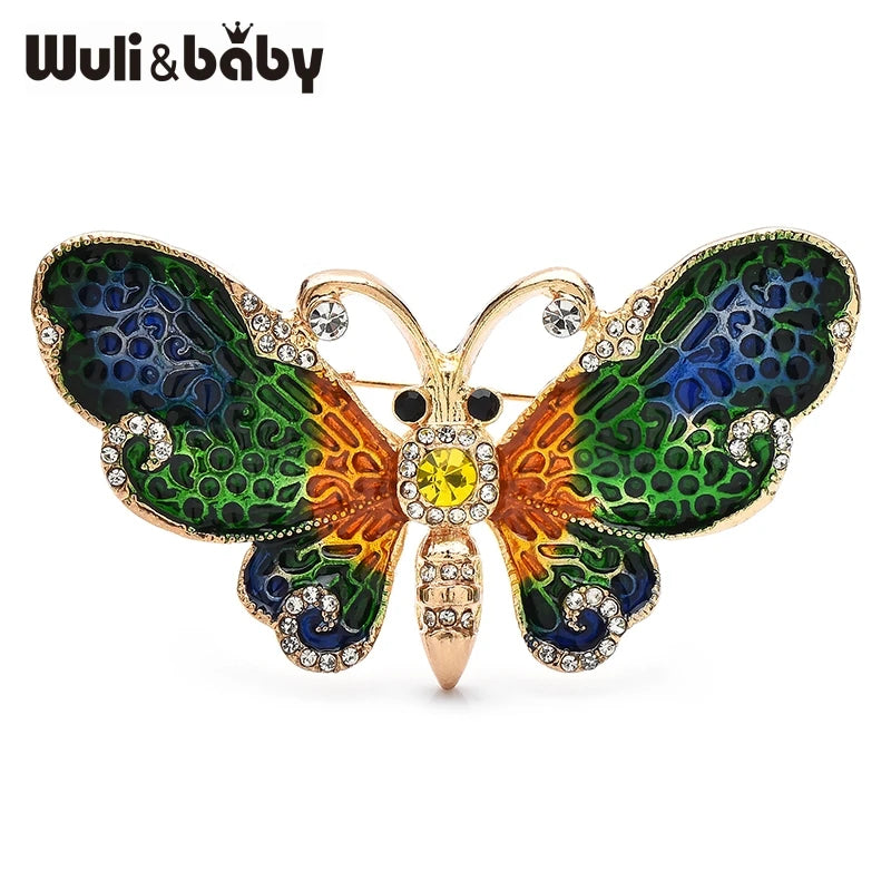 PENDRA Enamel Butterfly Brooch