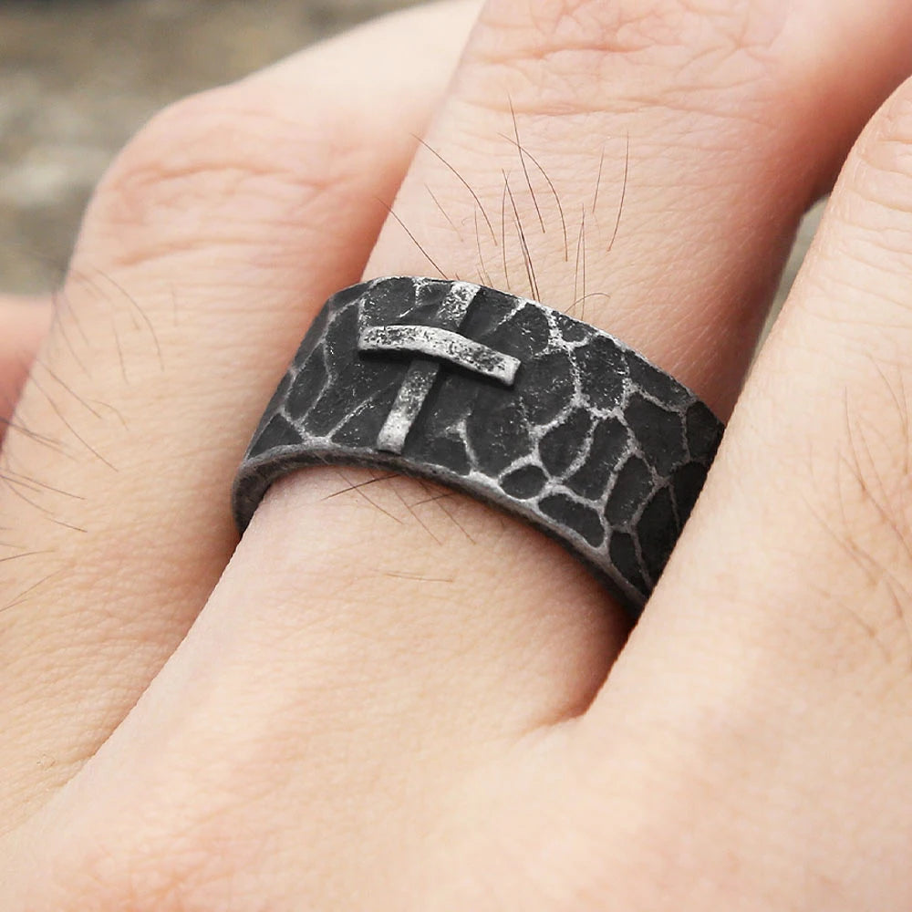 PENDRA Crosssteel 316L Stainless Steel Cross Ring