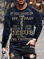 PENDRA Printed Long Sleeve God T-Shirt