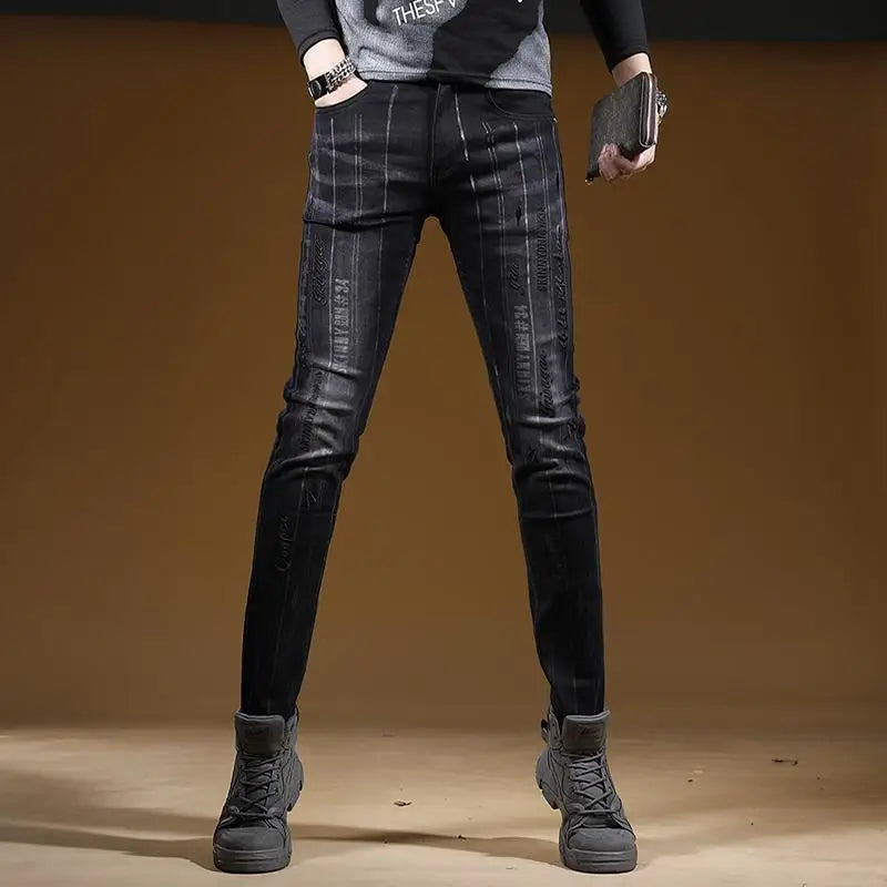 PENDRA Cowboy Black Letter Pants