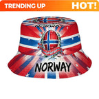 1pc Football Fan Norway National Flag Soccer Ball Unisex Printed Fisherman Hat, Stylish Hat with Fun Personalty, Outdoor Vacatio