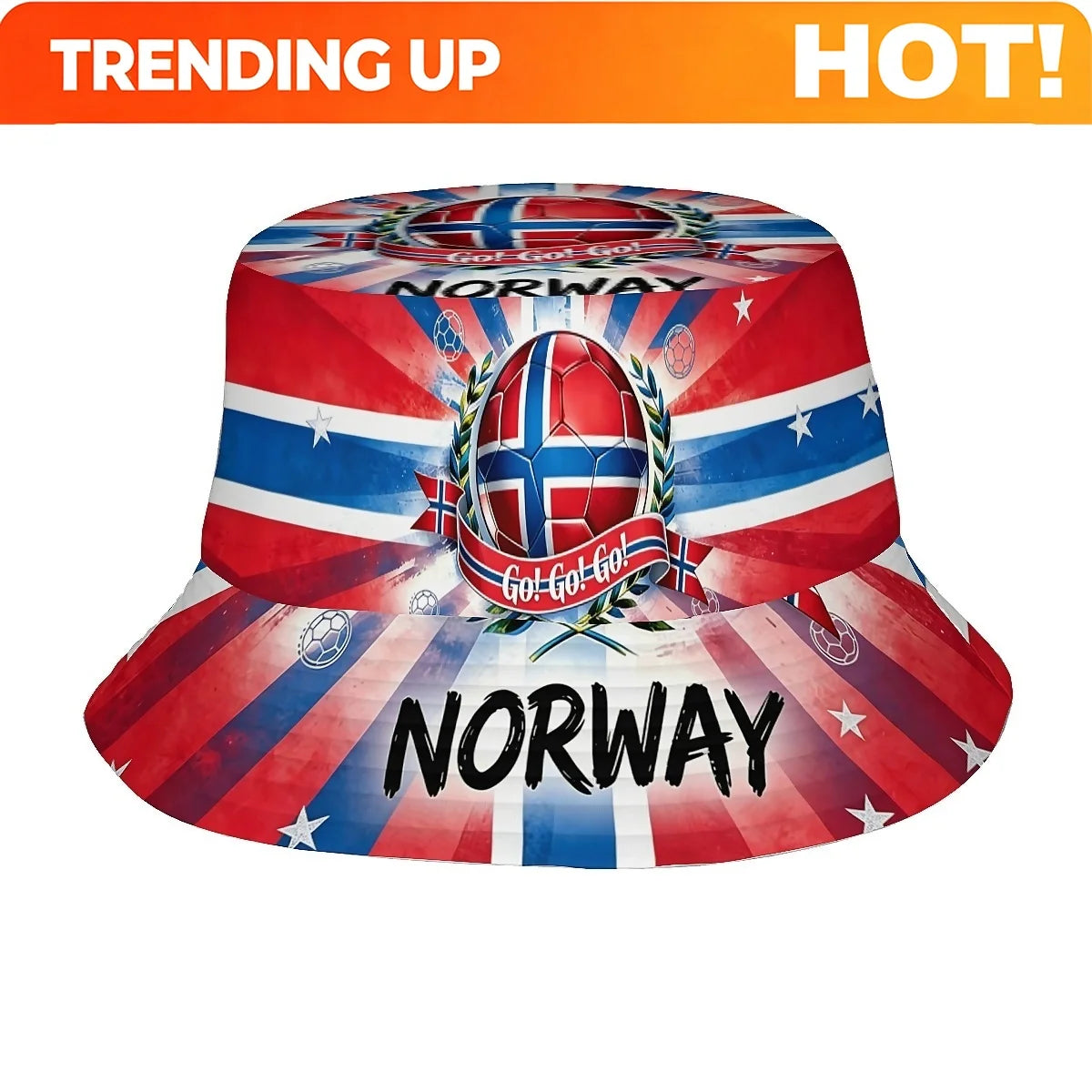 1pc Football Fan Norway National Flag Soccer Ball Unisex Printed Fisherman Hat, Stylish Hat with Fun Personalty, Outdoor Vacatio