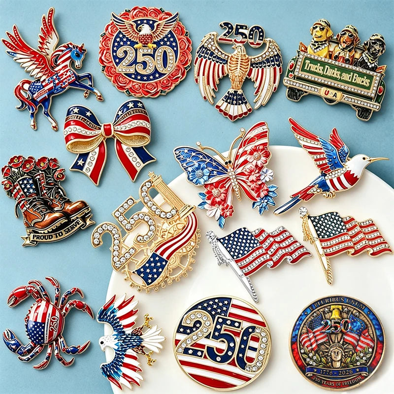 PENDRA America's 250th Independence Day Brooch