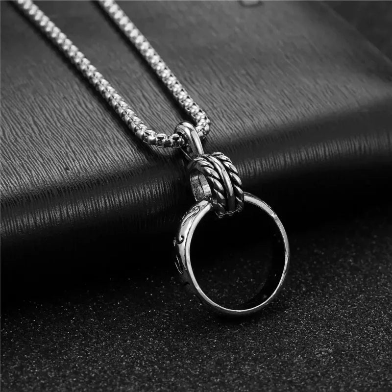 PENDRA Doubleloop Stainless Steel Double-Ring Pendant