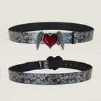 PENDRA Aureessa Leather Red Heart Buckle Heart Belt