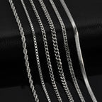 6pcs Stainless Steel Chain Necklace for Men Women,Silver Gold Color Cuban Rope Snake Box Chain Collars,Classic Metal Jewelry Set