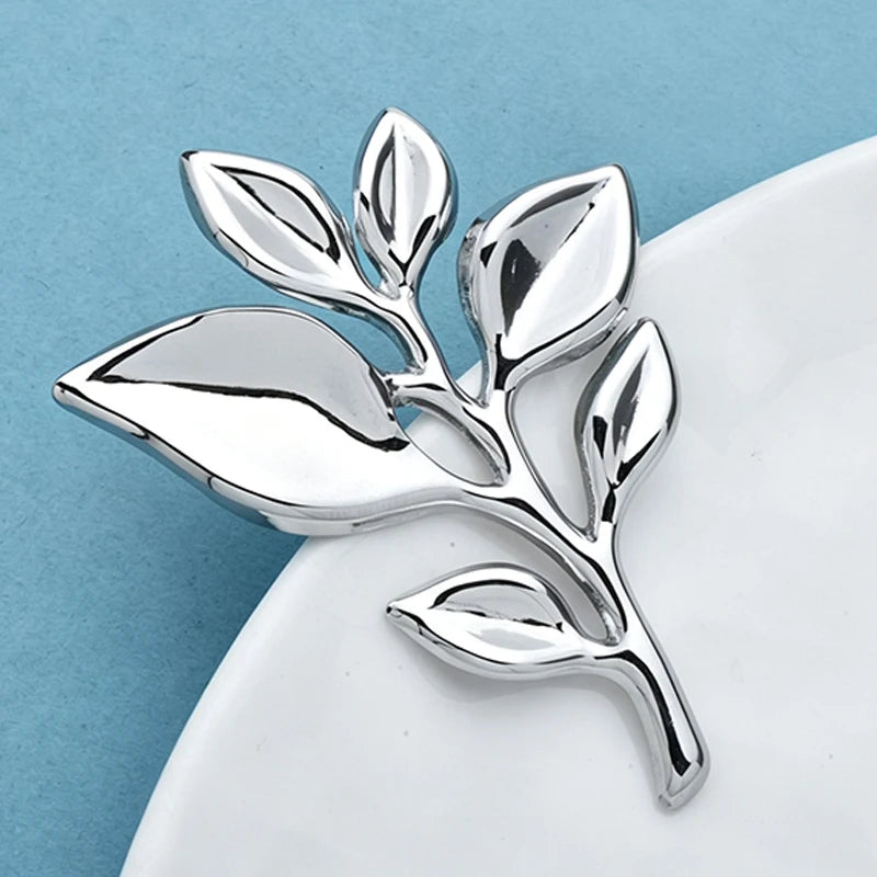 PENDRA Leafelle Stainless Steel Leaf Brooch