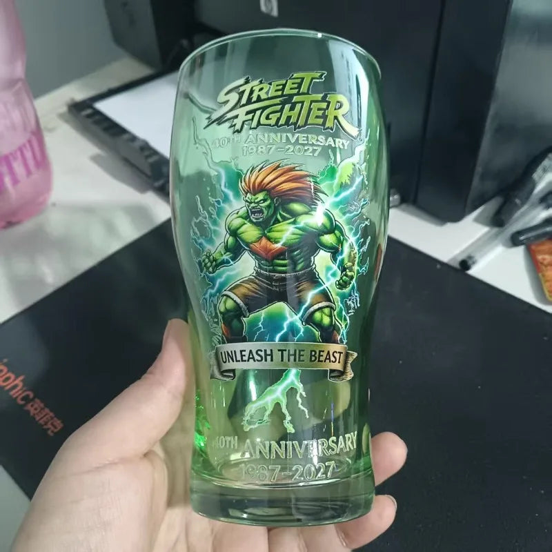 SF Blanka Themed Anniversary Beer Mug Glass Collectible Decor