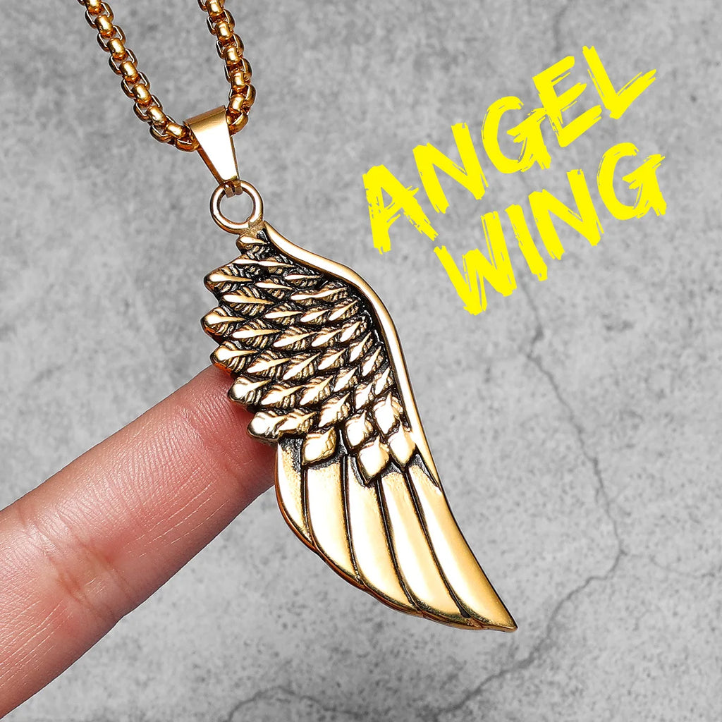 PENDRA Angel Wings Animal Steel Necklace