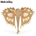 PENDRA Aquaflight Rhinestone Flying Fish Brooch