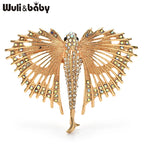 PENDRA Aquaflight Rhinestone Flying Fish Brooch