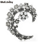 PENDRA Celestine Pearl Star Moon Vintage Brooch