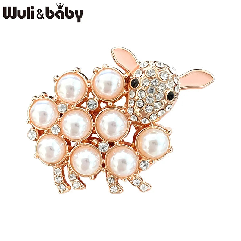 PENDRA Opal Sheep Vintage Animal Brooch
