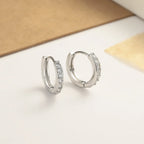 PENDRA Diamond Studded Hoop Sterling Earrings