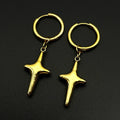 Y2K Star Swirl Earring Accessory For Egirl Boy Stainless Steel Silver Color Daily Streetwear Dark Kpop Ear Hoops Rapper Jewelry