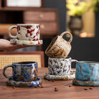 Retro kiln-changed ceramic coffee cup, Japanese handmade style ins style desktop coffee cup multi-color optional