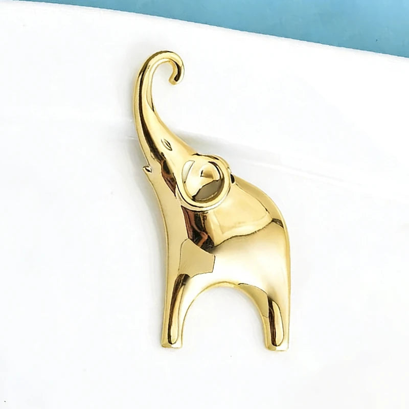 PENDRA Silver Elephant Stainless Steel Animal Brooch