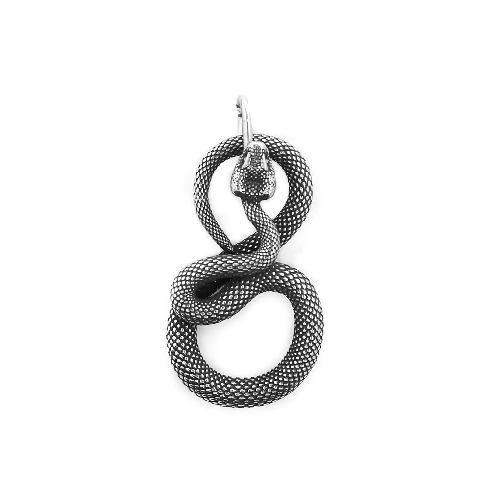 PENDRA Serpenta Vintage Stainless Steel Snake Pendant