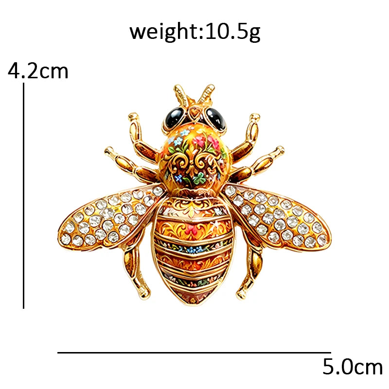 PENDRA Spark Rhinestone Bee Brooch