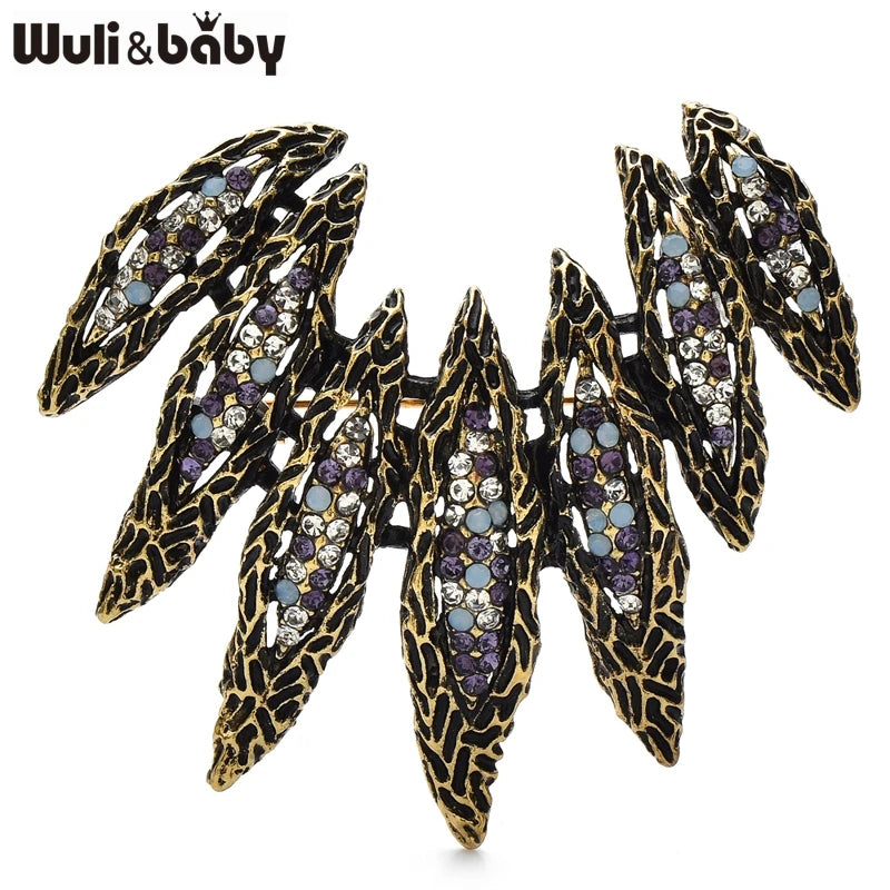 PENDRA Wingara 3-Color Vintage Rhinestone Wings Brooch