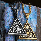 PENDRA Masonic Illuminati Eye Steel Necklace