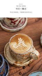 Retro kiln-changed ceramic coffee cup, Japanese handmade style ins style desktop coffee cup multi-color optional