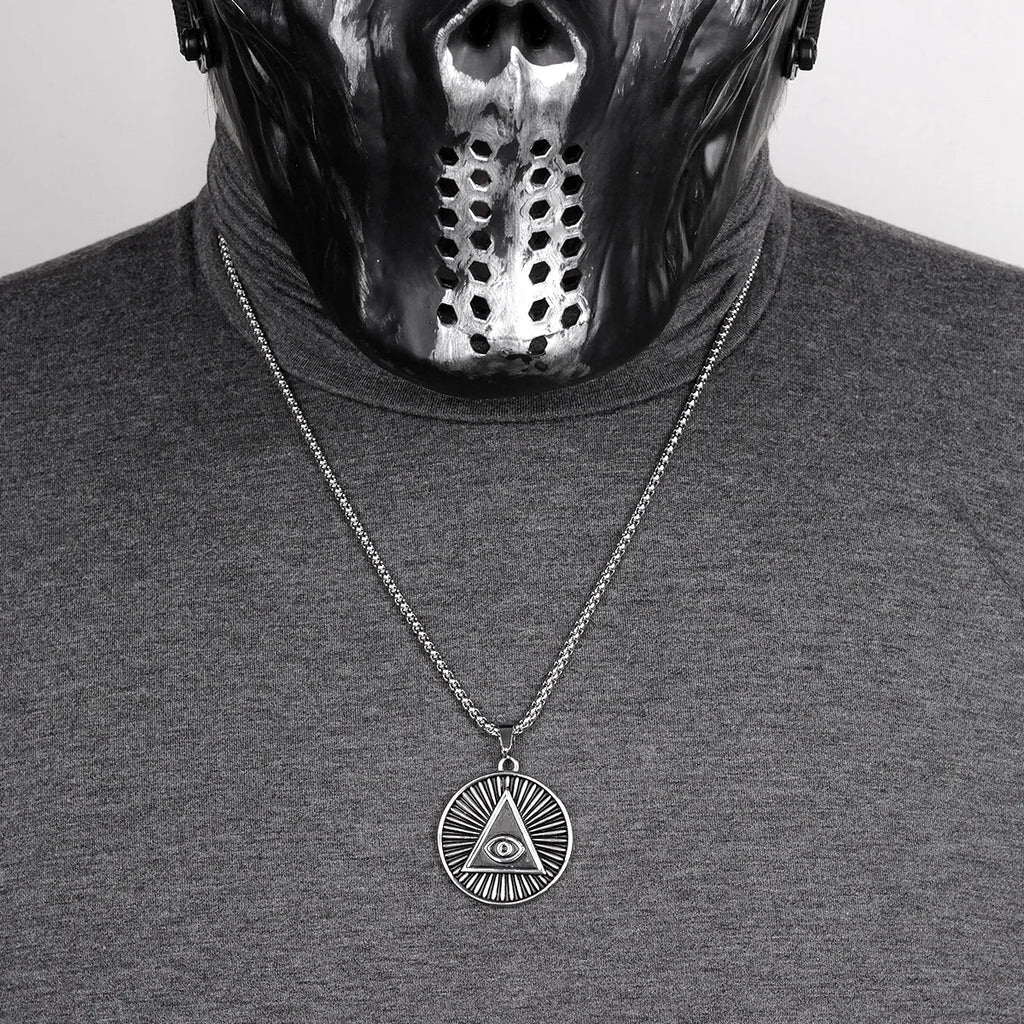 PENDRA God Eye Round Steel Necklace