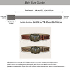 PENDRA Miraelle Leather Bull Buckle Western Engraved Belt