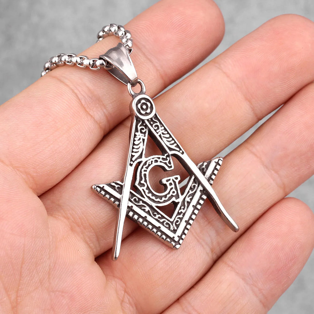 PENDRA Freemason Masonic Boyfriend Steel Necklace