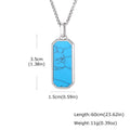 Natural Stone Square Men's Necklace,Waterproof Stainless Steel Geometric Pendant Necklace,Trendy Birthday Jewelry Gift