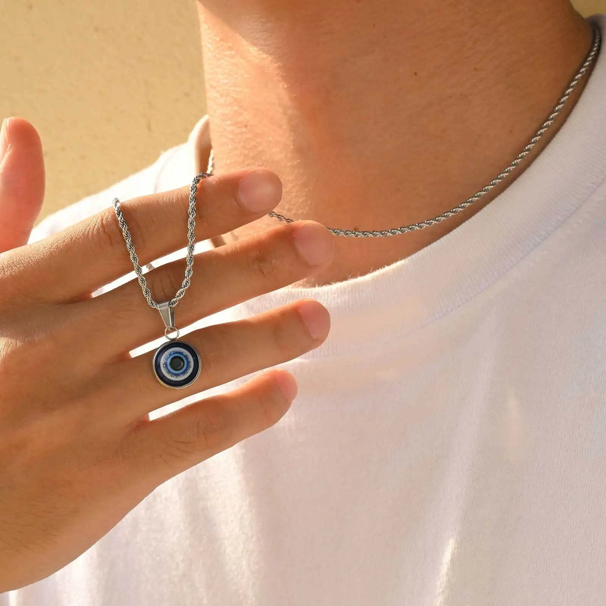 Stainless Steel Evil Eyes Necklace for Men Women,Waterproof Nazar Boncuğu Collar,Stylish Jewelry Gift