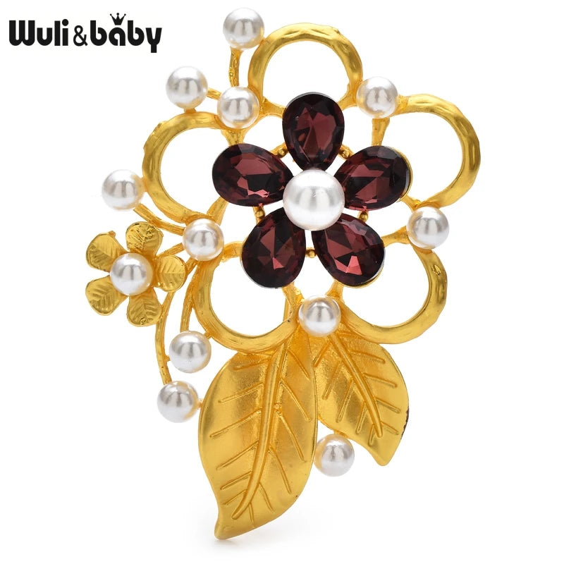 PENDRA Fleuria Classic Rhinestone Flower Brooch