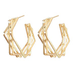 PENDRA Geometry Silver Gold Earrings