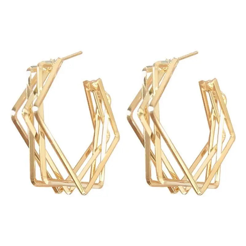 VENTFILLE Silver Gold Color Geometry Earrings For Women Girl Simplicity Multi-Storey Fashion Jewelry Birthday Gift Dropshipping