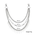 PENDRA Spikeweb Layered Jeans Chain Keychain