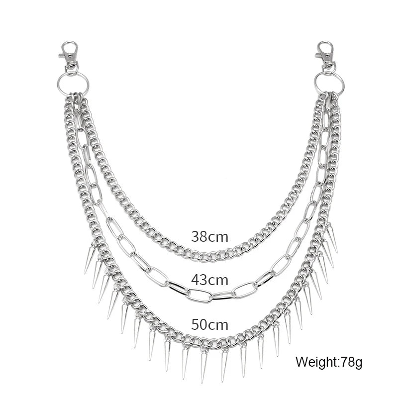 PENDRA Spikeweb Layered Jeans Chain Keychain