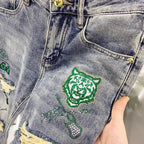 PENDRA Denim Embroidery Arrival Pants