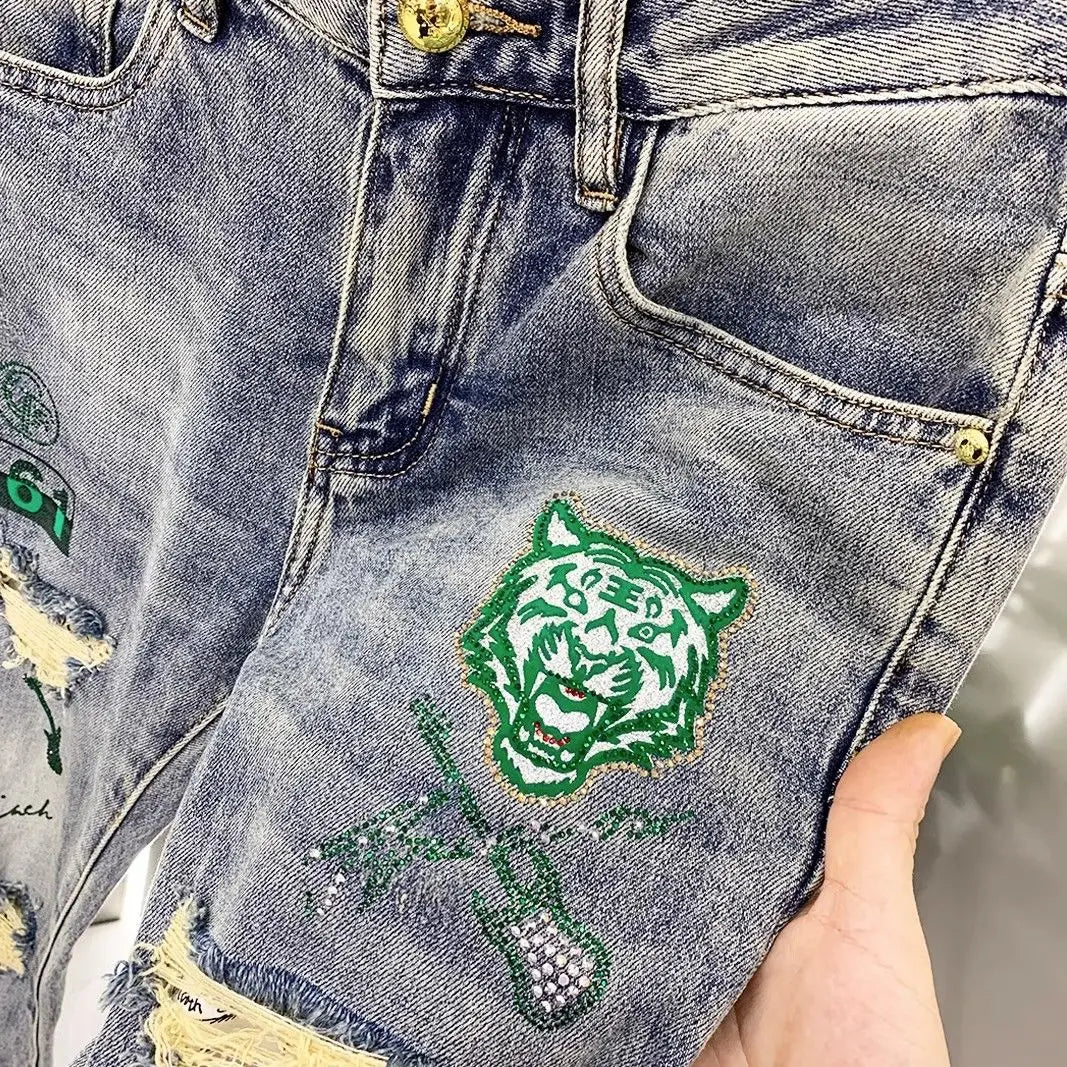 PENDRA Denim Embroidery Arrival Pants