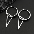 Stainless Steel Triangle Geometry Hoop Earrings For Men Women Gothic Pop Silver Color Hip hop Drop Earring Punk Party Jewelry
