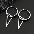 Stainless Steel Triangle Geometry Hoop Earrings For Men Women Gothic Pop Silver Color Hip hop Drop Earring Punk Party Jewelry