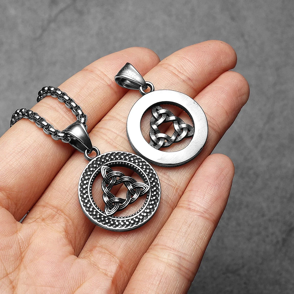Viking Celtic Knot Odian Men Necklaces Stainless Steel Pendant Chain Women Punk Fashion Jewelry New Accessories Gifts Wholesale