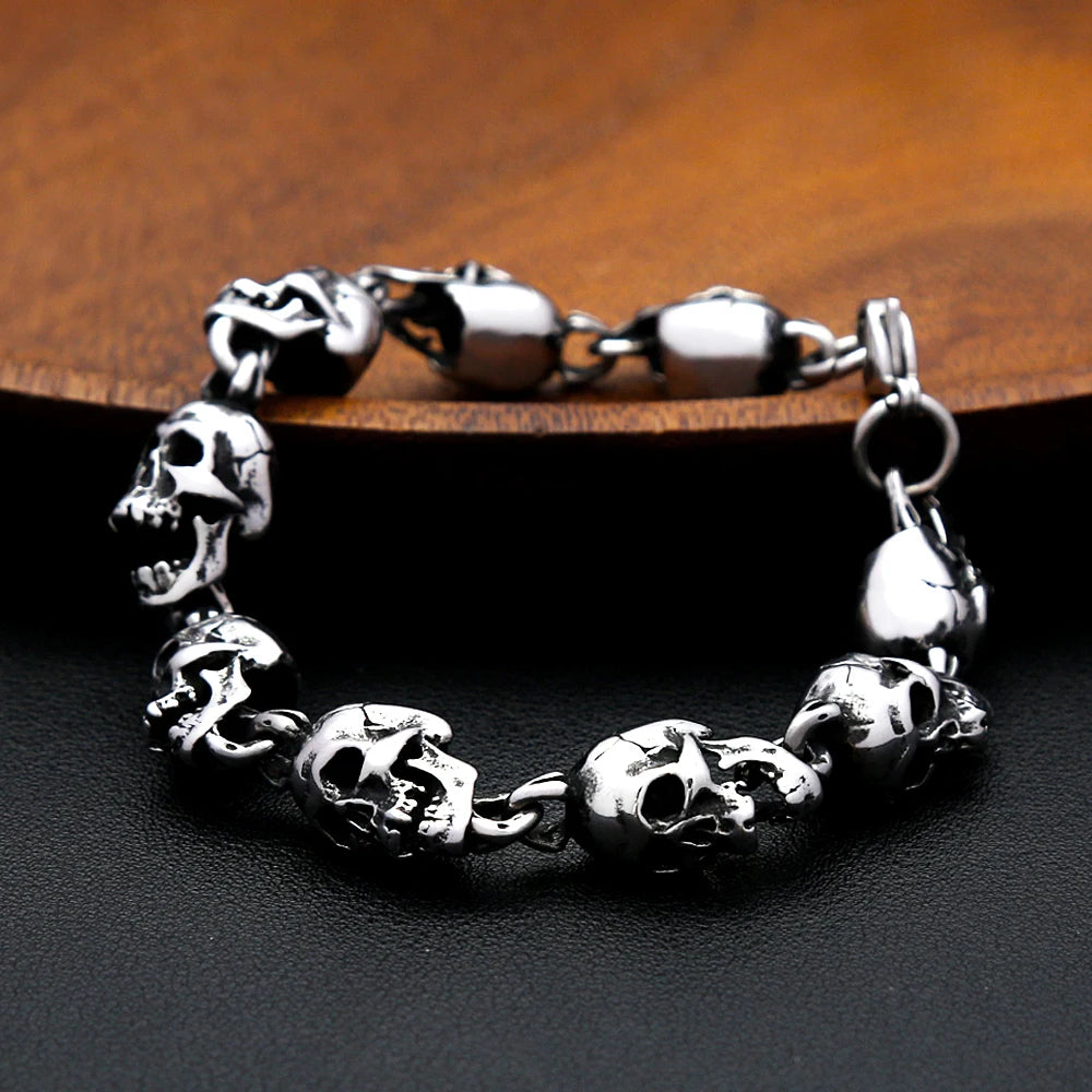 PENDRA Skullforge Full Skull Stainless Steel Bracelet