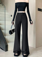 Advanced style suit pants women autumn high waisted slim fit versatile hanging down feeling casual and wide leg pants