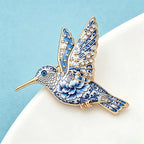 PENDRA Skywing Hummingbird Rhinestone Bird Brooch