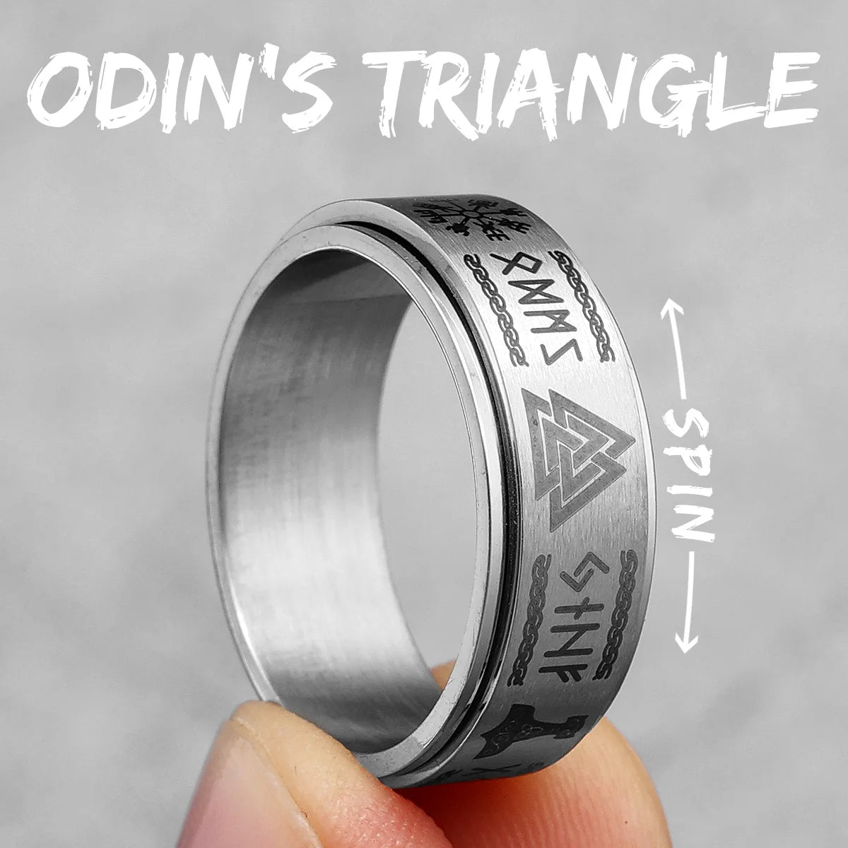 Vintage Nordic Viking Runes Celtic Knot Series Stainless Steel Womens Mens Rings Punk Biker Jewelry Creativity Gift Wholesale