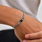 Stylish Men's Chain Bracelet,Hip Hop Stainless Steel Cuban Chain Wristband,Jewelry Gift for Father Son Husband BBF