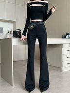 PENDRA Plushline High Waist Slim Leather Pants