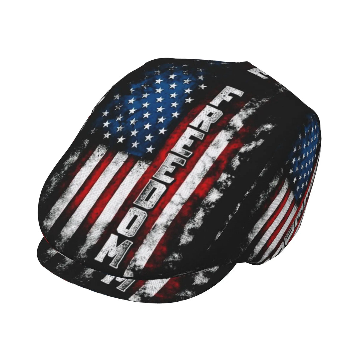 1pc Vintage Freedom Flag Texture All-over Print Flat-top Hat for Men and Women; Painter's Hat, Newsboy Cap, Beret, Irish-style D