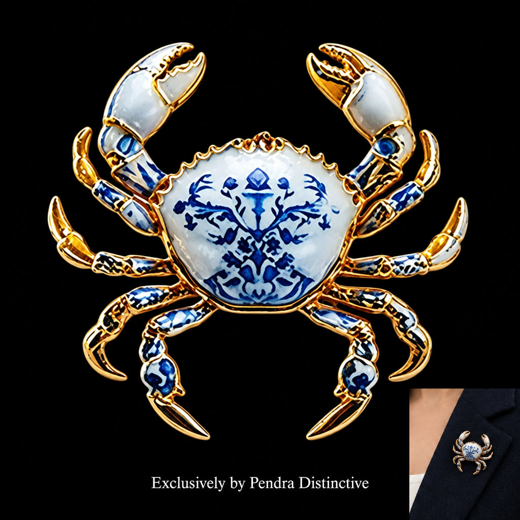 PENDRA Coral Crab Animal Brooch