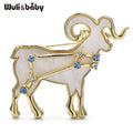 PENDRA Zodiac Star Rhinestone Goat Brooch